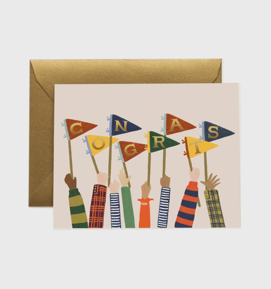 Greetings Cards Rifle Paper Co Congratulations & Well Done Cards | Congrats Pennants