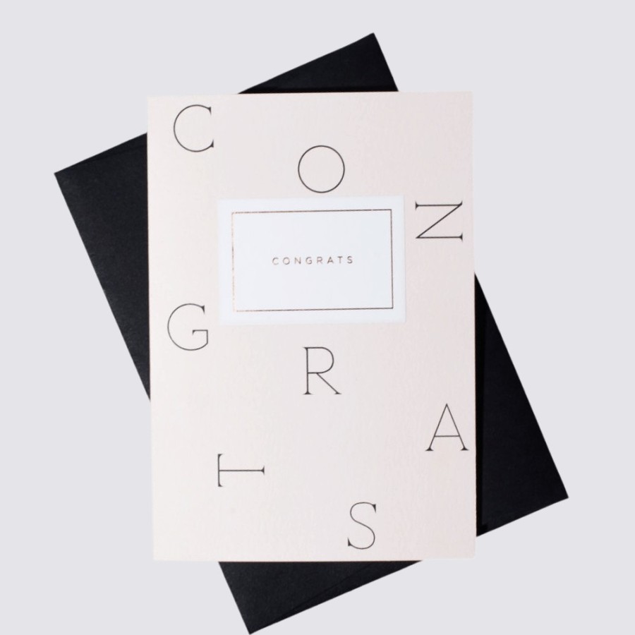 Greetings Cards A L'aise Congratulations & Well Done Cards | Congrats Black On Pink