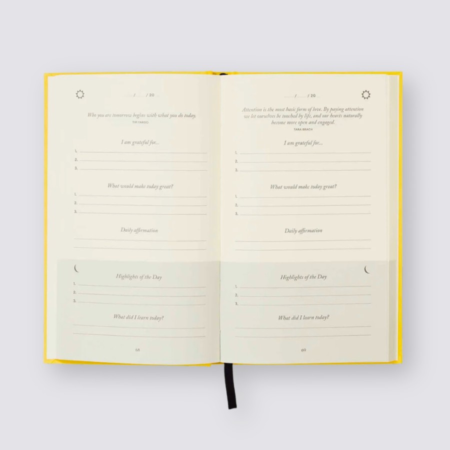 Diaries Intelligent Change Purpose & Goal Journals | Five Minute Journal - Yellow