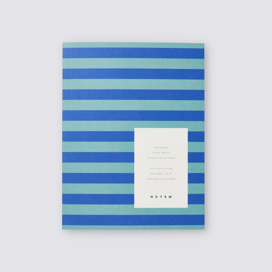 Notebooks Notem Softcover Notebooks | Uma Notebook In Ruled - Medium / Blue Stripe