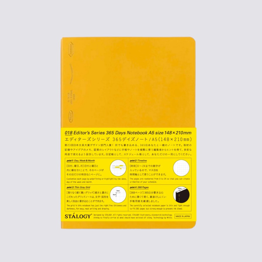 Notebooks Stalogy Graph Notebooks | 365 Days Graph Notebook - A5 / Yellow