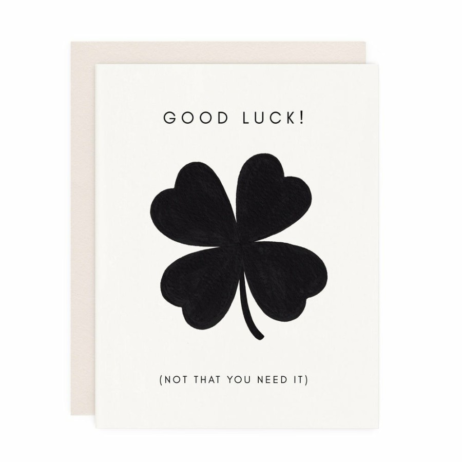 Greetings Cards Girl With Knife Good Luck & Leaving Cards | Good Luck Clover