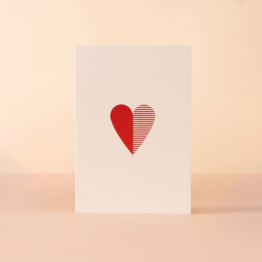 Greetings Cards Ola Valentine'S Day Cards | Heart - Red/Stone