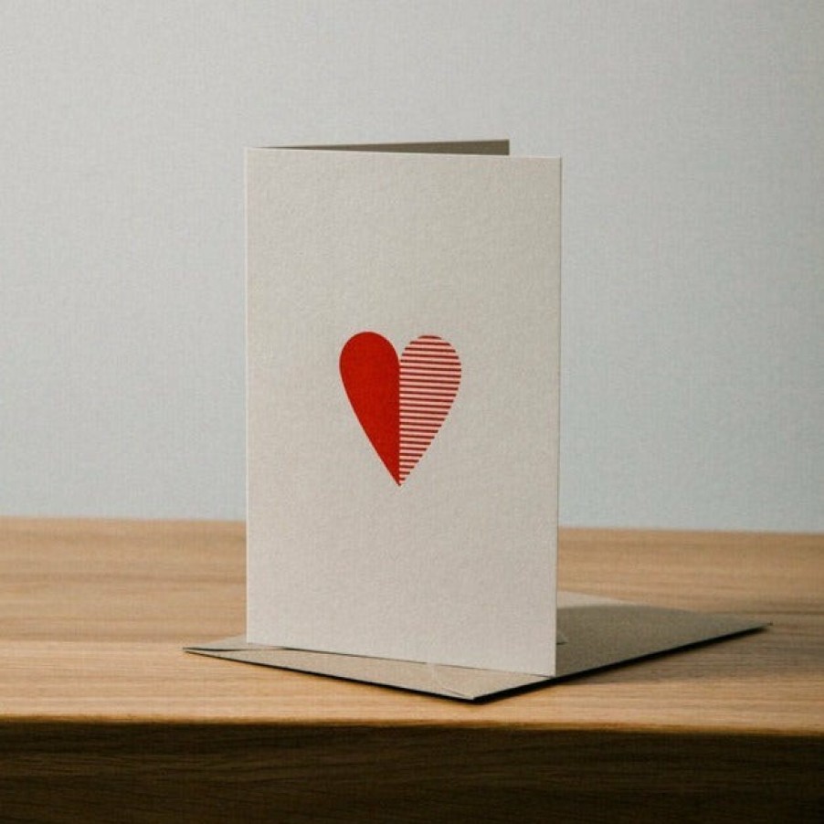 Greetings Cards Ola Valentine'S Day Cards | Heart - Red/Stone