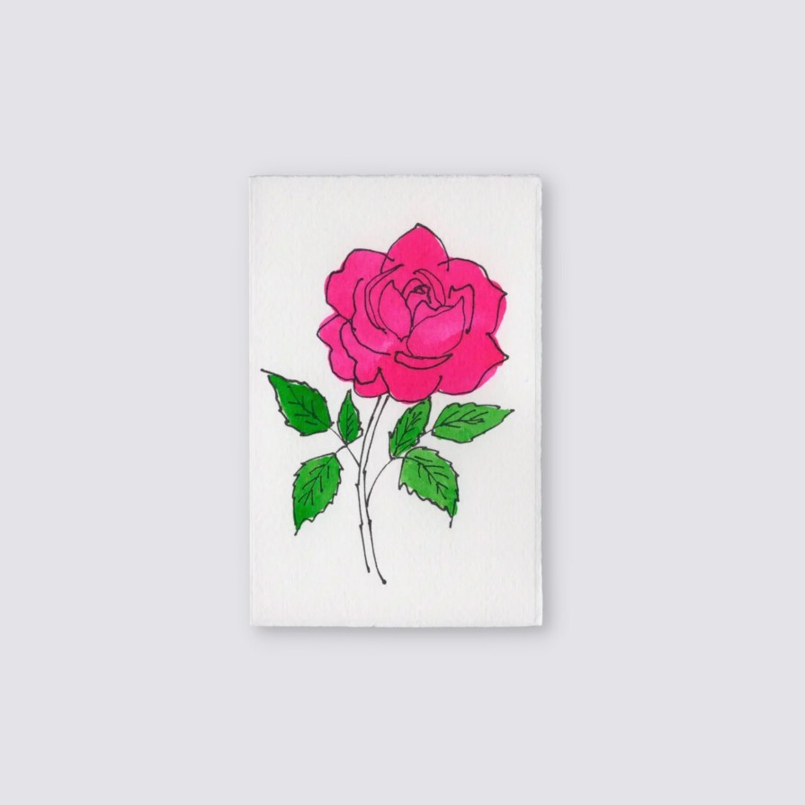 Greetings Cards Scribble and Daub Mother'S Day | Rose Card - Pink