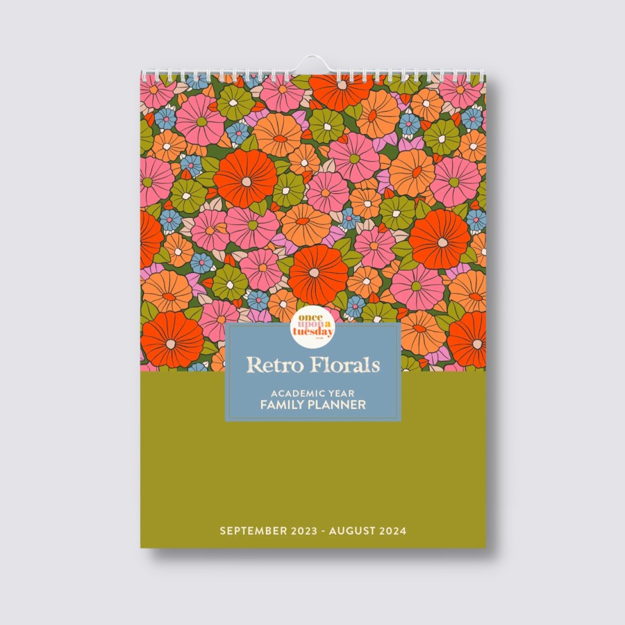 Edits Once Upon a Tuesday Sustainable Edit | 2023-2024 Retro Florals Academic Year Family Calendar