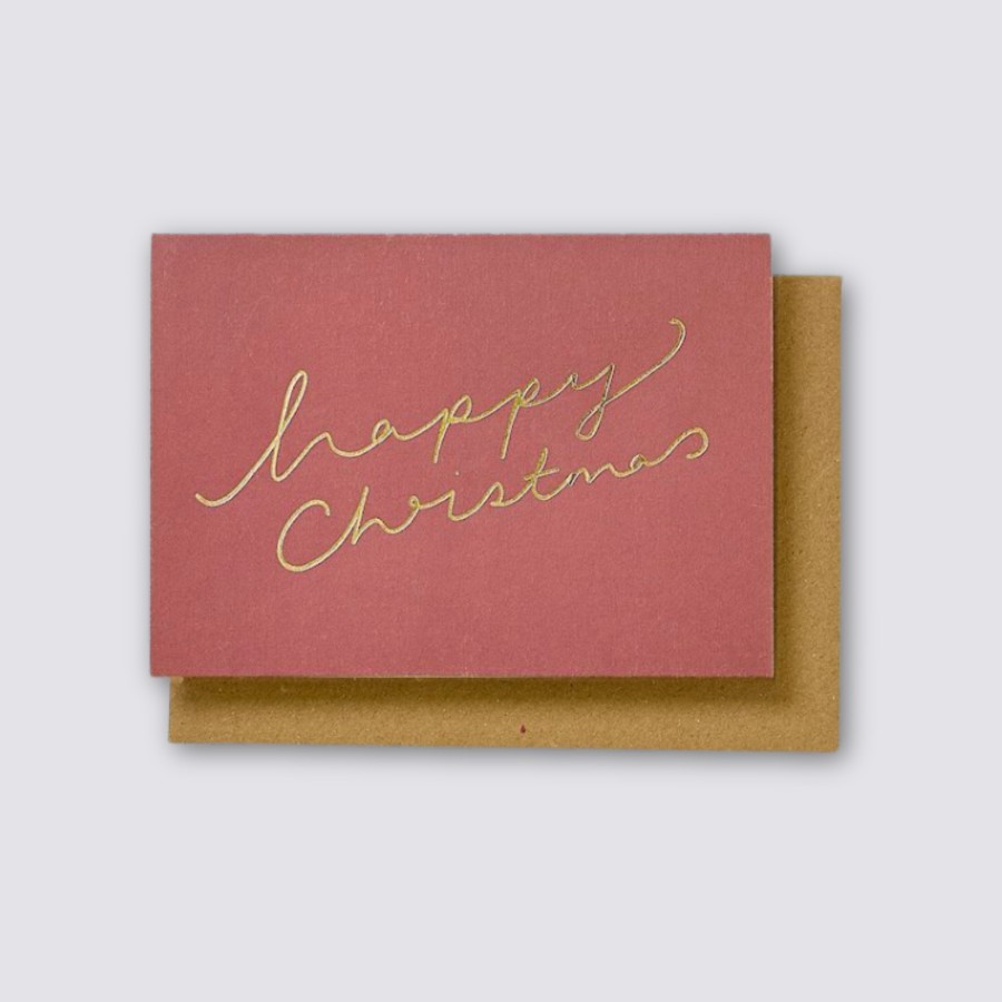 Greetings Cards Katie Leamon | Burgundy Happy Christmas - Set Of 8