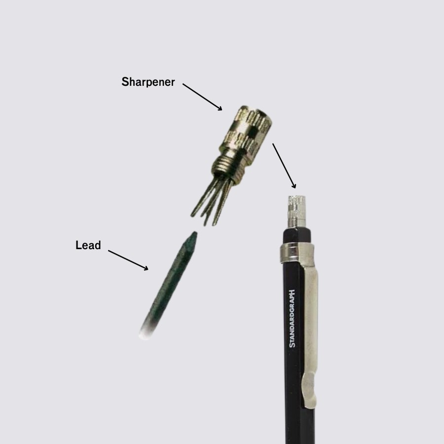 Edits Standardgraph Monochrome Desk | Pocket Mechanical Pencil - Silver