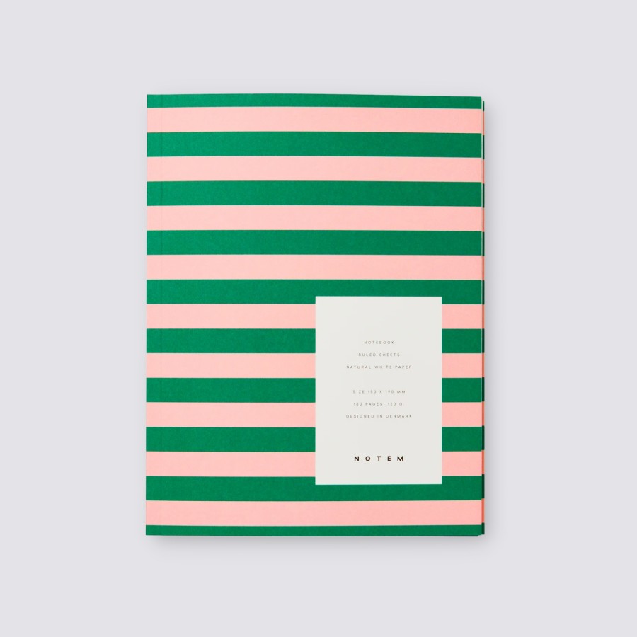 Notebooks Notem Softcover Notebooks | Uma Notebook In Ruled - Medium / Green & Rose