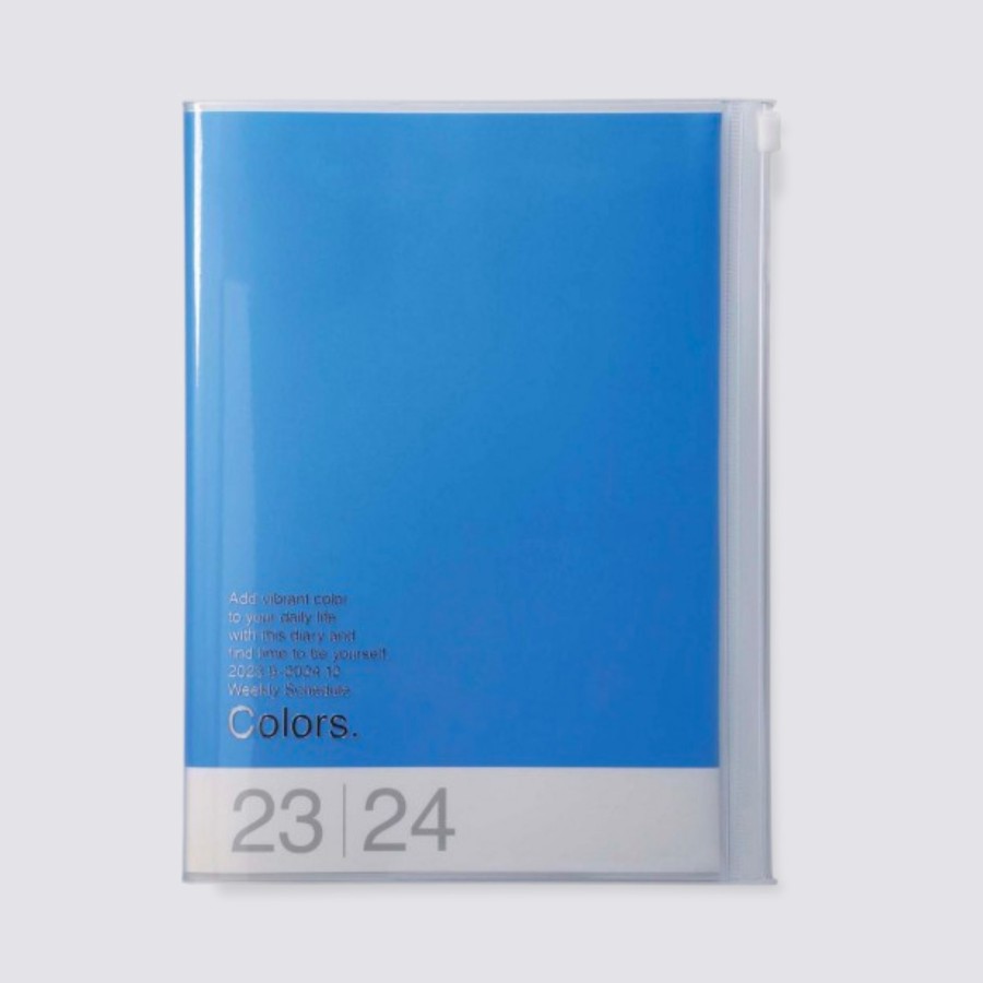 Diaries Marks Mid-Year & Academic Diaries | 2023 - 2024 Colors Weekly Recycled Cover Diary Blue - A5