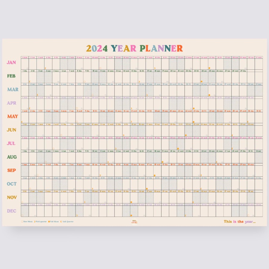 Diaries Once Upon a Tuesday 2024 Diaries | 2024 Wall Planner - Landscape - This Is The Year