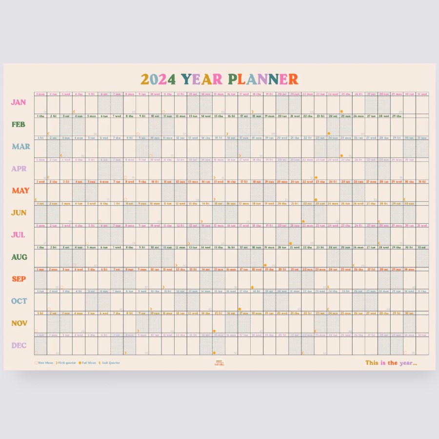 Edits Once Upon a Tuesday Sustainable Edit | 2024 Wall Planner - Landscape - This Is The Year