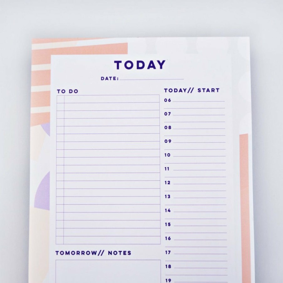 Diaries The Completist Desktop Planners | Daily Planner Pad - Spots & Stripes