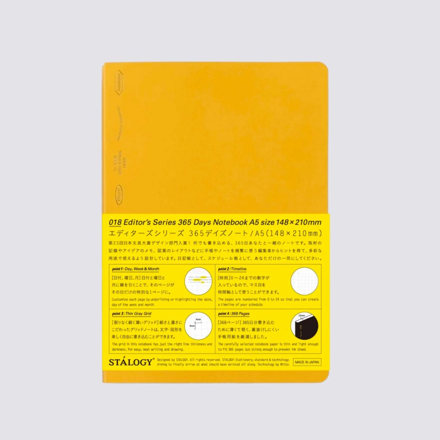 Notebooks Stalogy A5 Notebooks | 365 Days Graph Notebook - A5 / Yellow