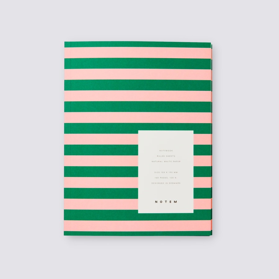 Notebooks Notem Ruled Notebooks | Uma Notebook In Ruled - Medium / Green & Rose