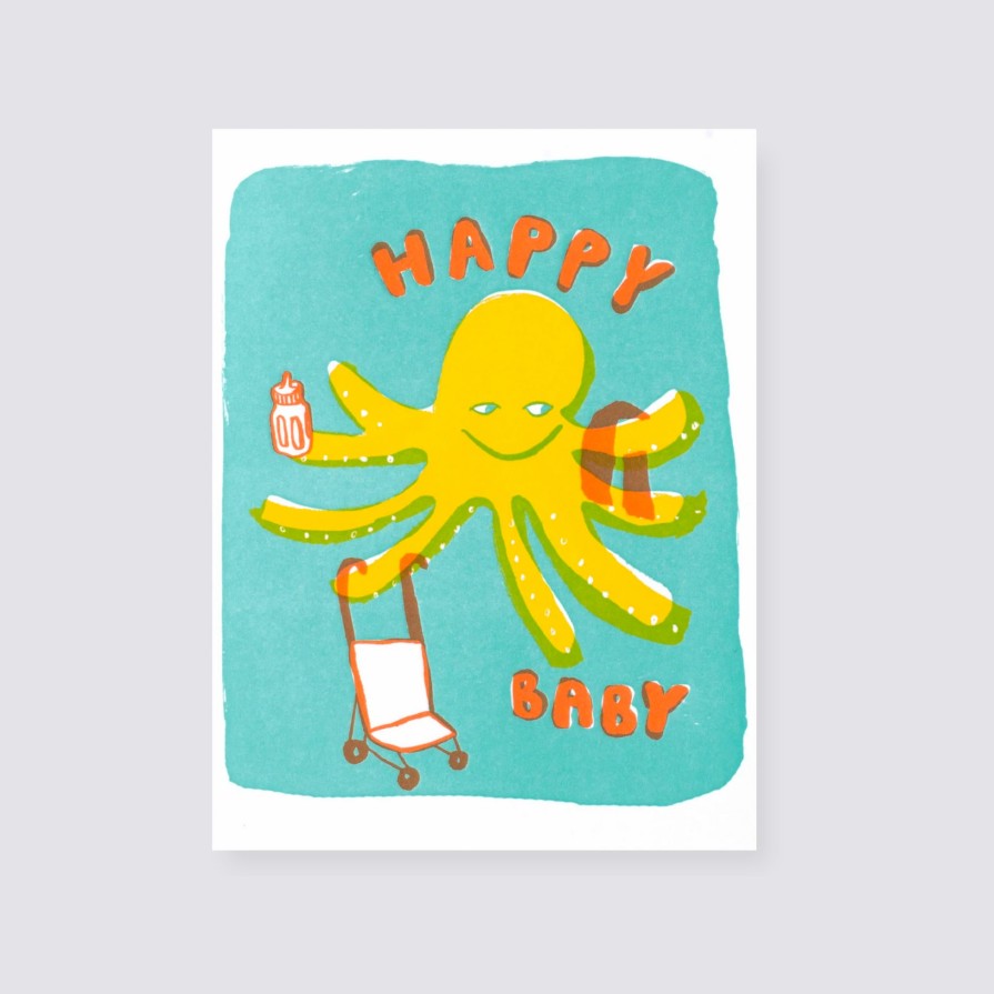 Greetings Cards Egg Press New Baby Cards | Octopus Baby