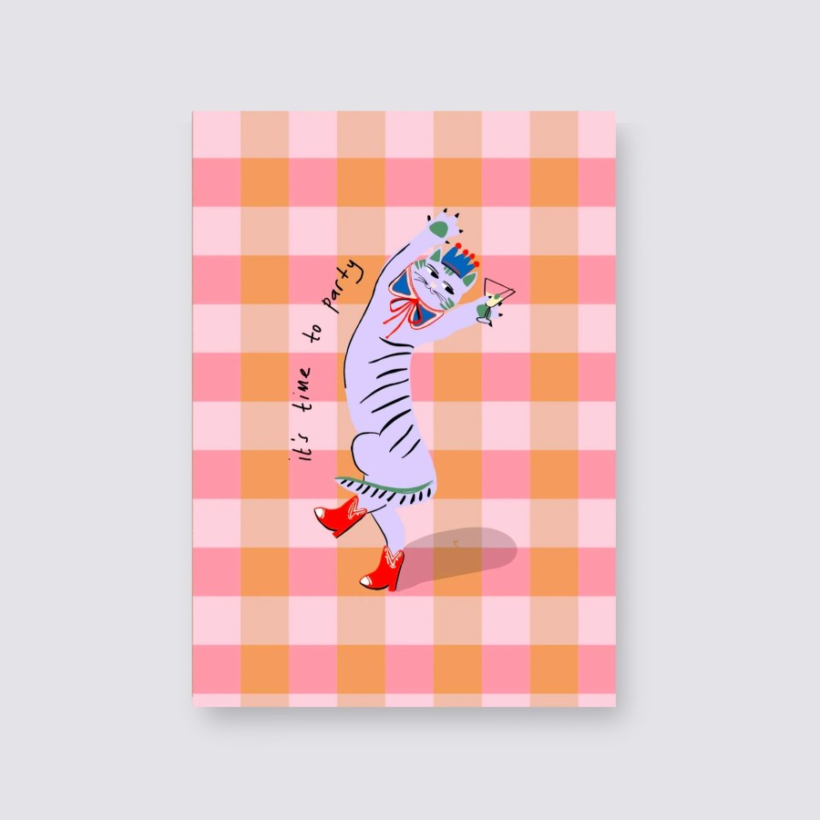 Greetings Cards Eat the Moon Birthday Cards | It'S Time To Party Cat