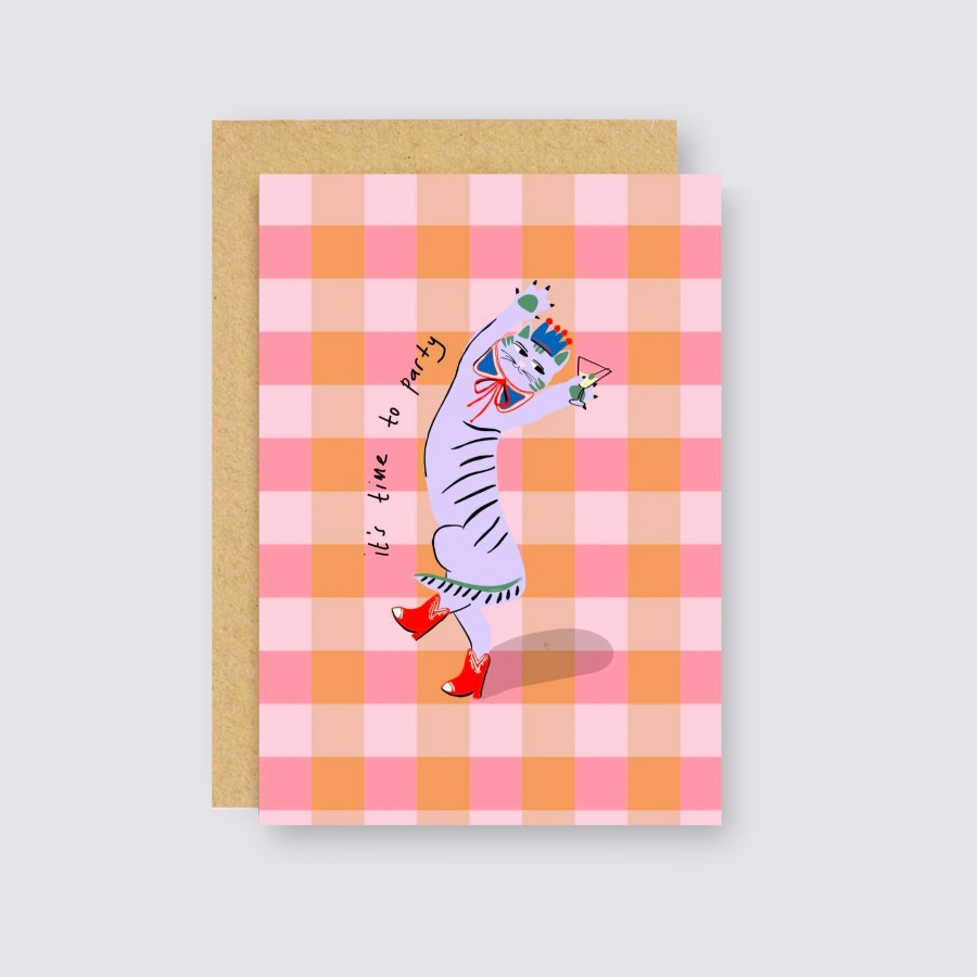 Greetings Cards Eat the Moon Birthday Cards | It'S Time To Party Cat