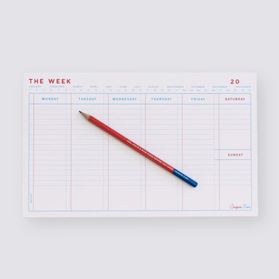 Diaries Crispin Finn All Undated Diaries | The Week Pad Desktop Planner And Pencil