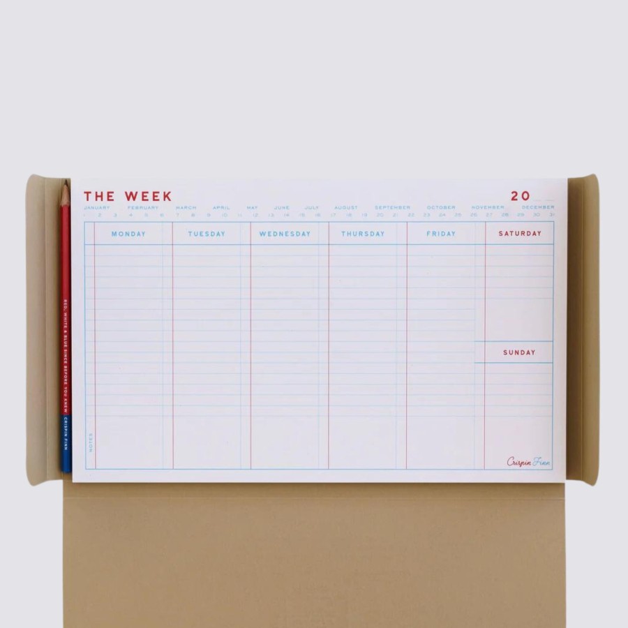 Diaries Crispin Finn All Undated Diaries | The Week Pad Desktop Planner And Pencil