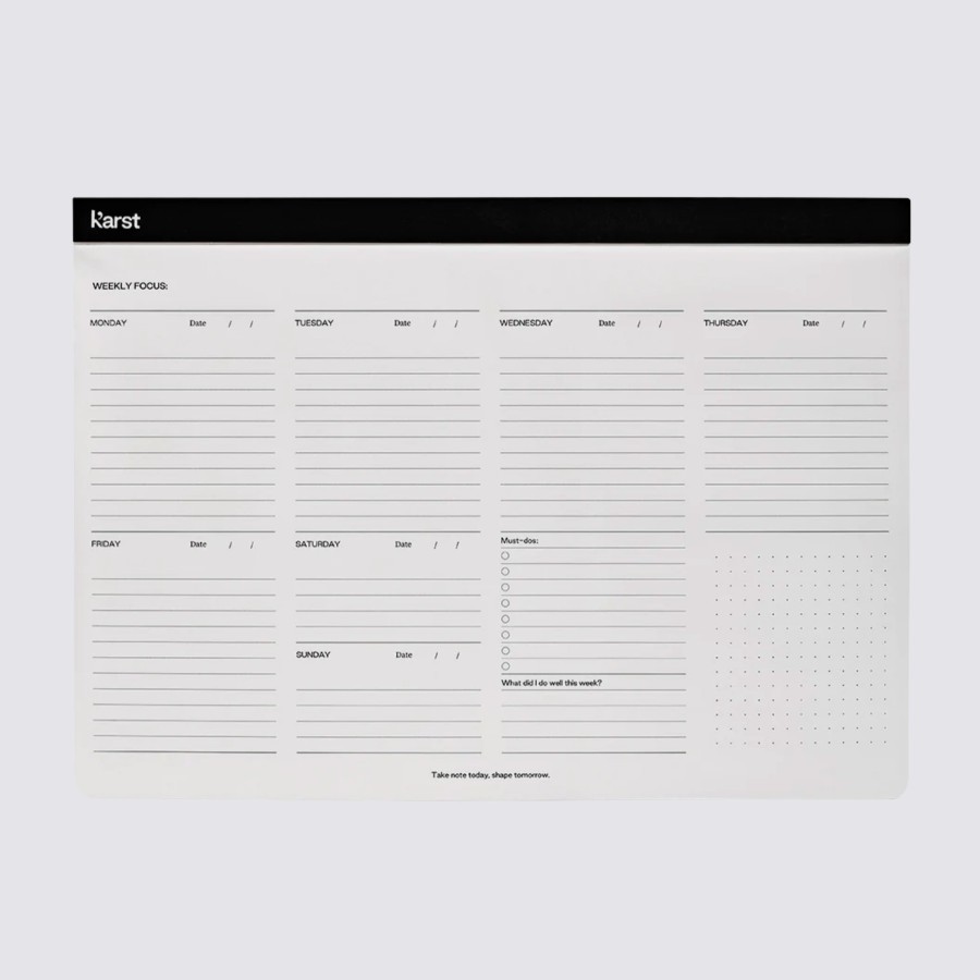 Edits Karst Sustainable Edit | A4 Weekly Desk Pad - Stone Paper