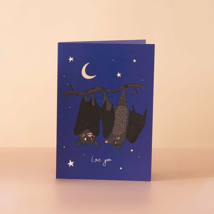 Greetings Cards Eat the Moon Anniversary Cards | Just Two Bats In Love