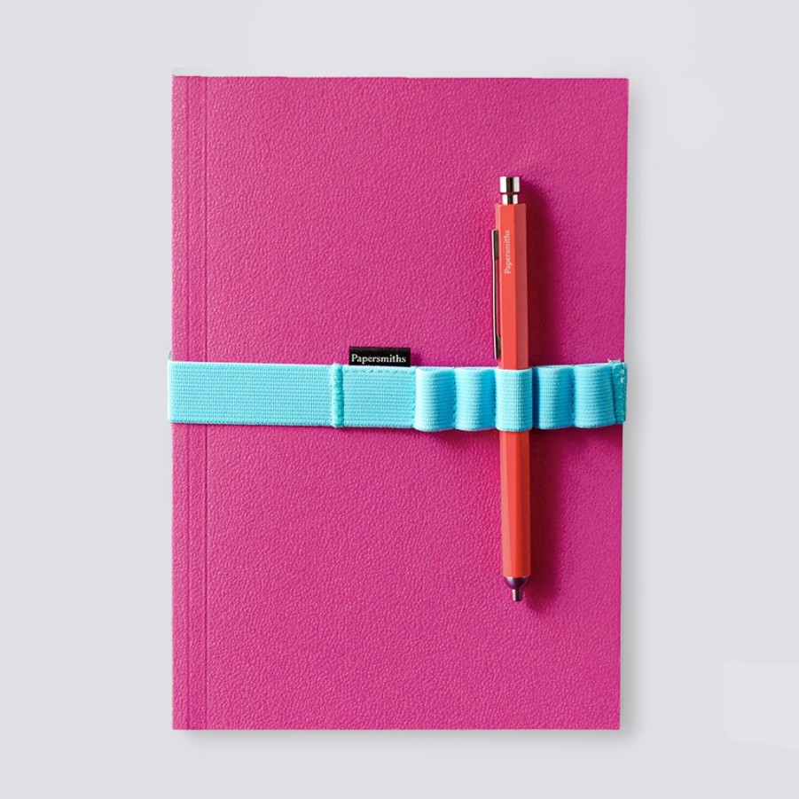 Edits Papersmiths Papersmiths Own Brand | Fuchsia Notebook, Pen And Band Trio - Primo Gel Pen / Plain Paper