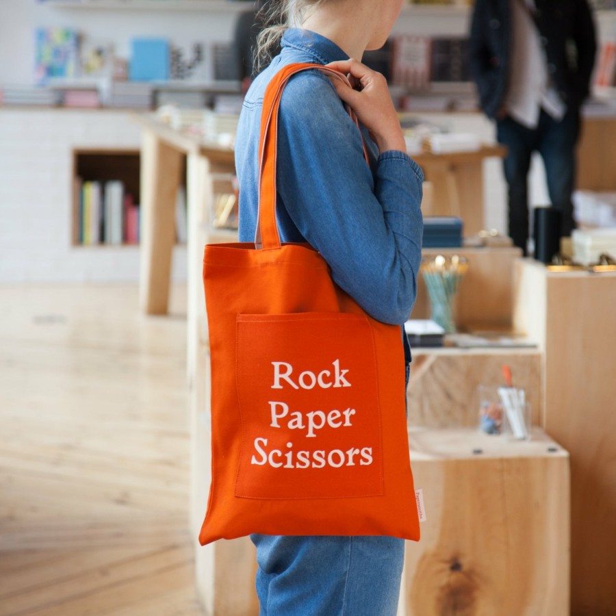 Stationery Papersmiths Book Bags | Rock Paper Scissors Tote Bag