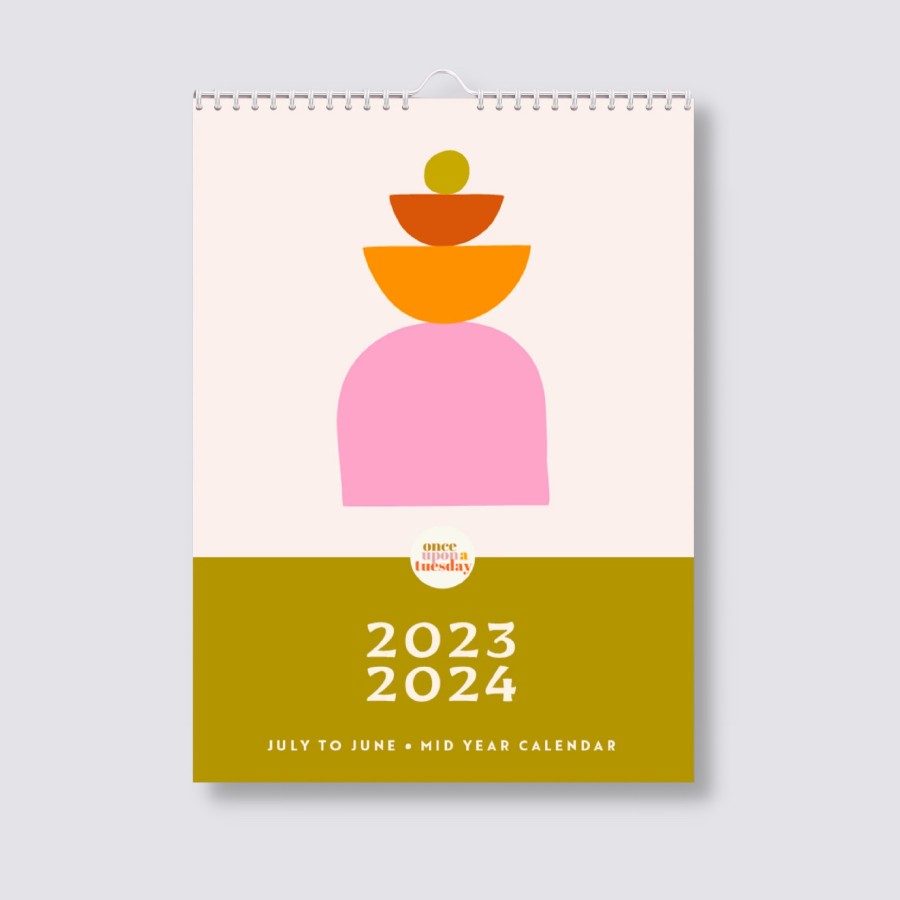 Edits Once Upon a Tuesday Sustainable Edit | Mid Year 2023-2024 Rainbow Shapes Wall Calendar