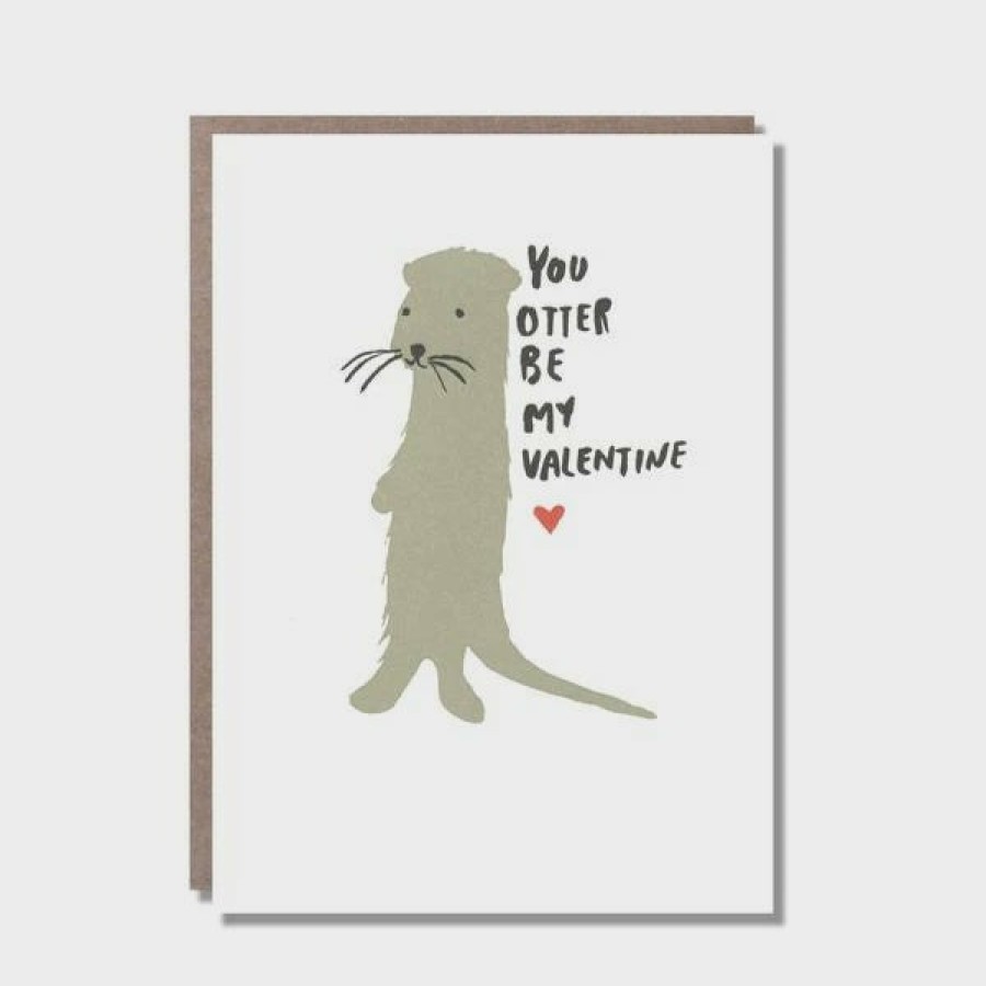 Greetings Cards Bench Pressed Valentine'S Day Cards | You Otter Valentine Card