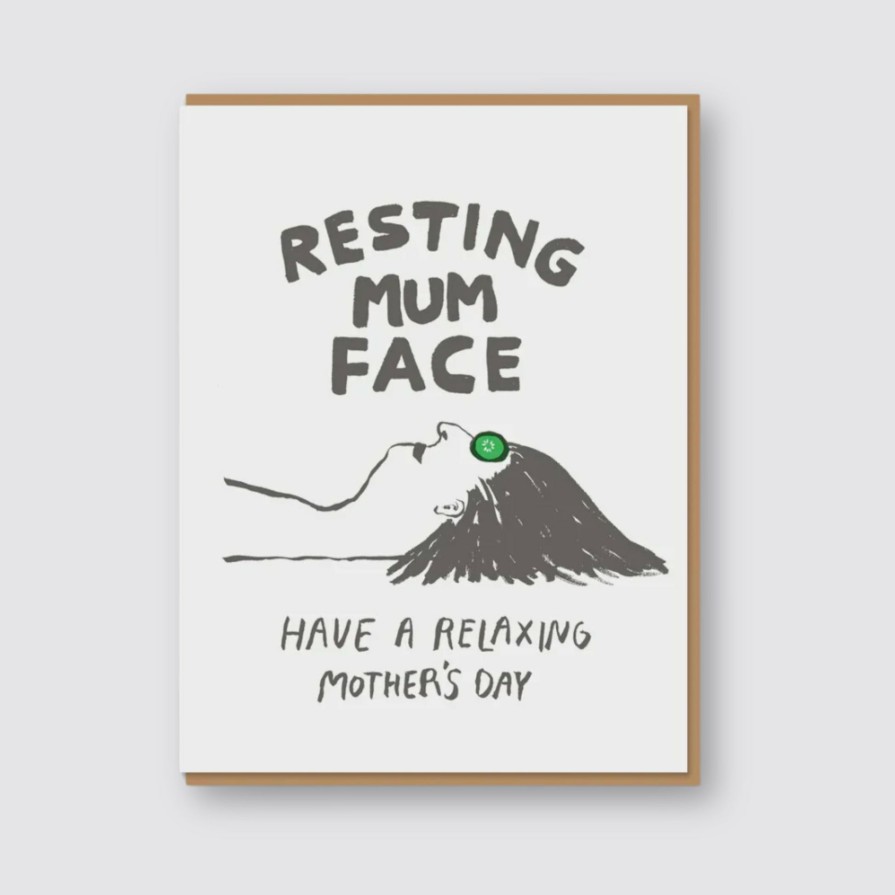 Greetings Cards Egg Press Mother'S Day | Resting Mum Face