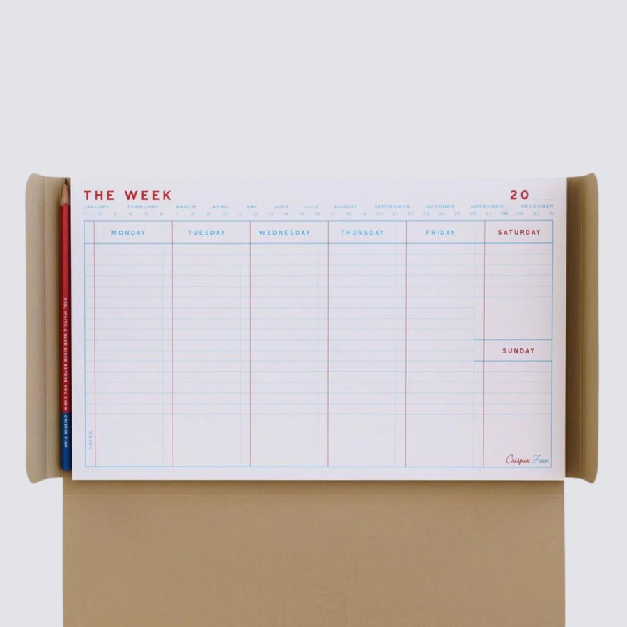 Diaries Crispin Finn Desktop Planners | The Week Pad Desktop Planner And Pencil