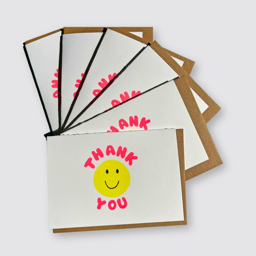 Greetings Cards Alphabet Studios Thank You Cards | Handprinted Smiley Notecards - Set Of 6