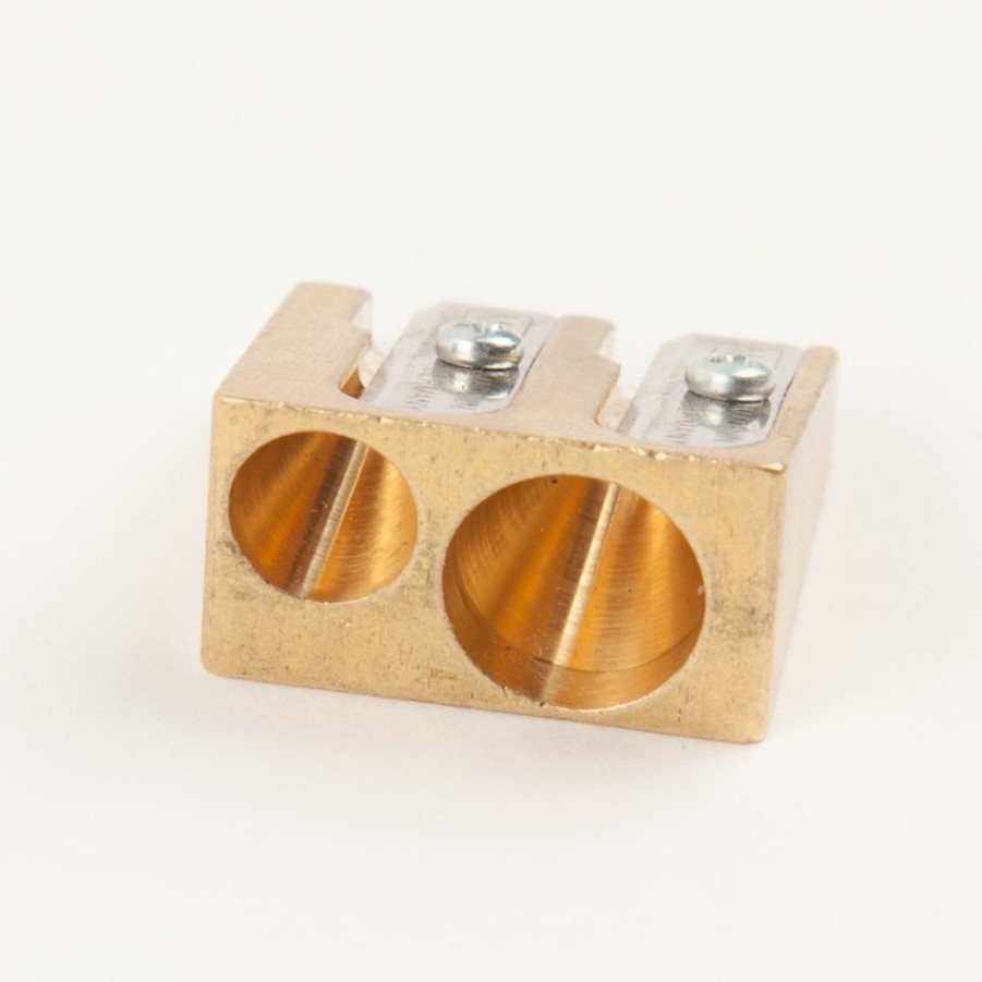 Stationery Jakar Sharpeners | Double Hole Wedge Sharpener - Brass