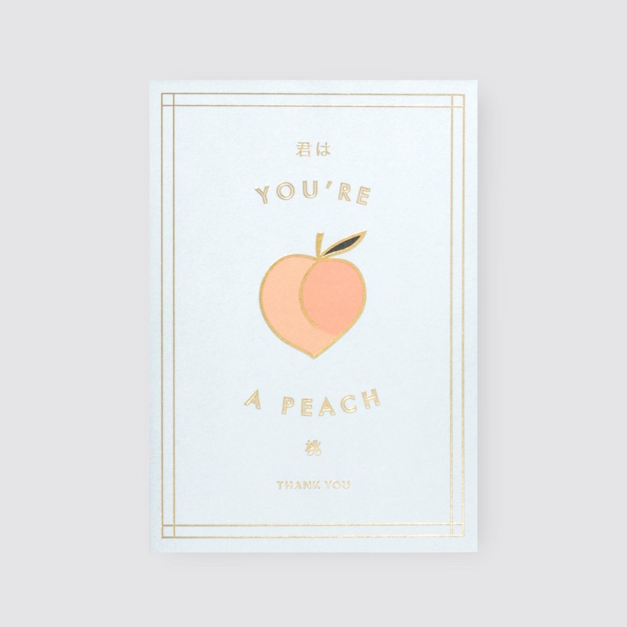 Greetings Cards A L'aise Thank You Cards | You'Re A Peach