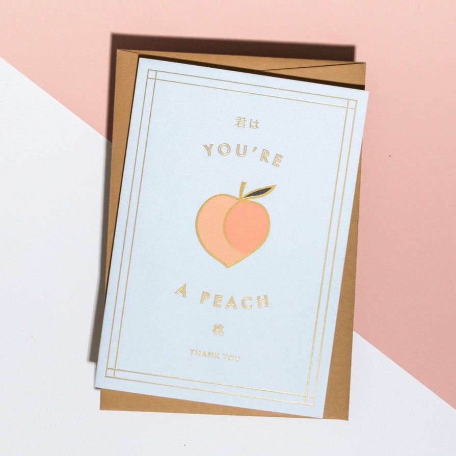 Greetings Cards A L'aise Thank You Cards | You'Re A Peach