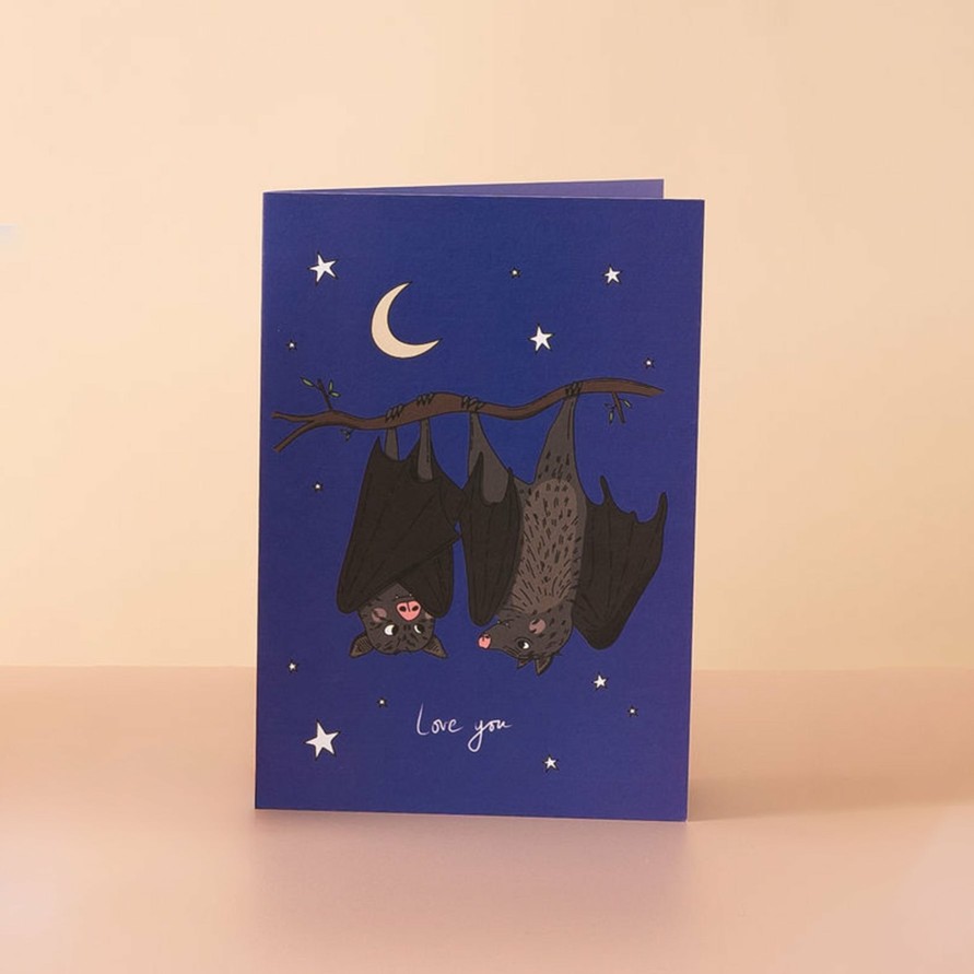 Greetings Cards Eat the Moon Love & Friendship Cards | Just Two Bats In Love