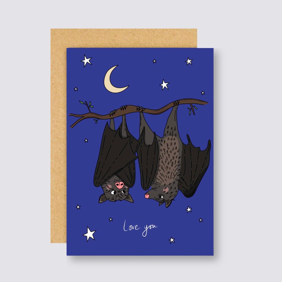 Greetings Cards Eat the Moon Love & Friendship Cards | Just Two Bats In Love