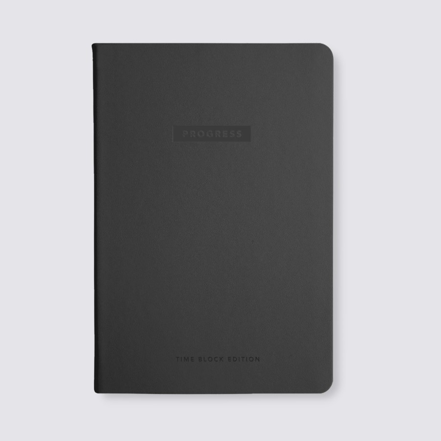 Diaries MiGoals Purpose & Goal Journals | Time Block Progress Journal - Black